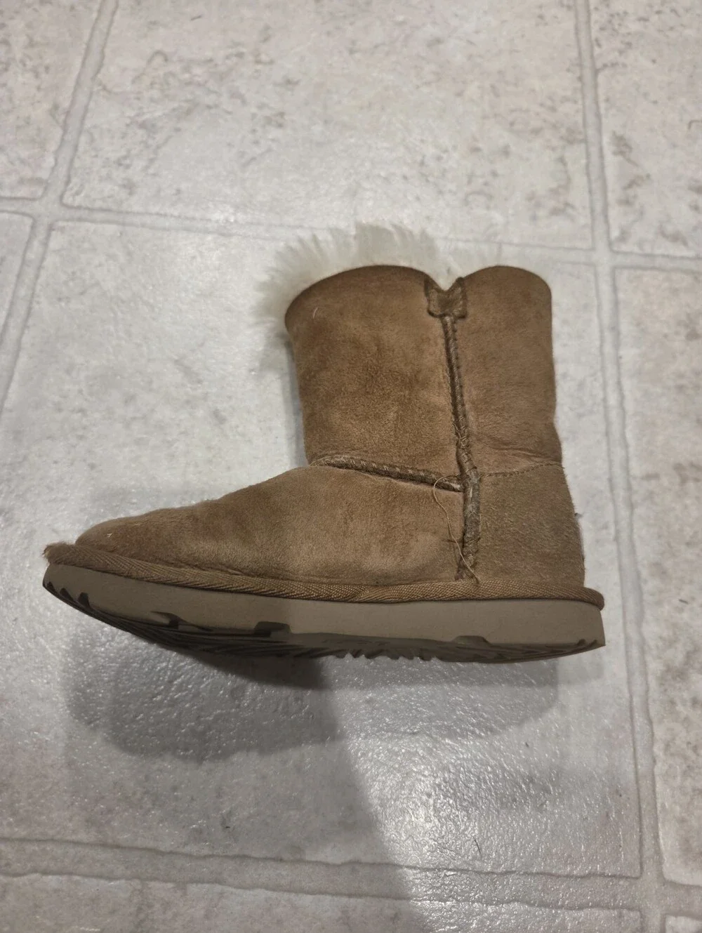 Kids Ugg Bailey Button Cozy Shearling-Lined Winter Boots - Brown